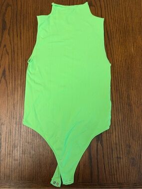Good American- Bright Neon Green High Neck Bodysuit